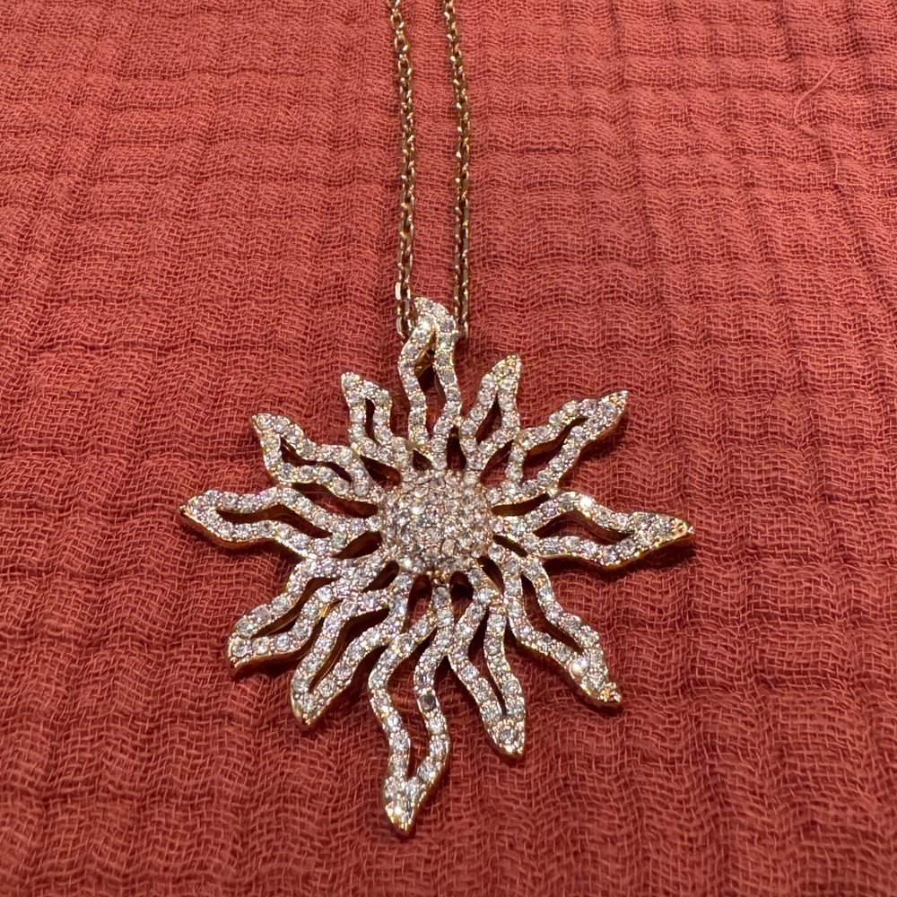 Park Lane Gold and CZ Sunburst Necklace